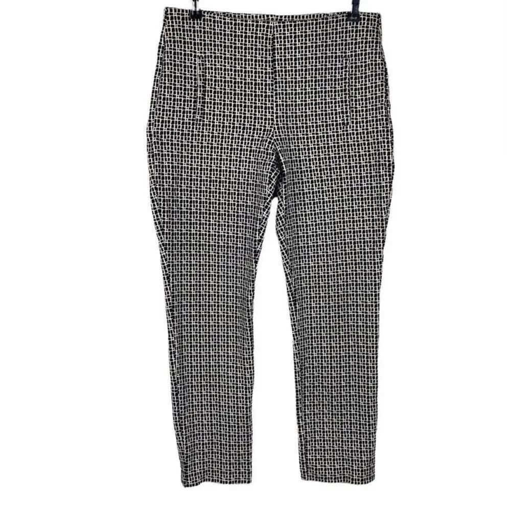 Chico's So Slimming Juliet Check-Print Ankle Pants size 6